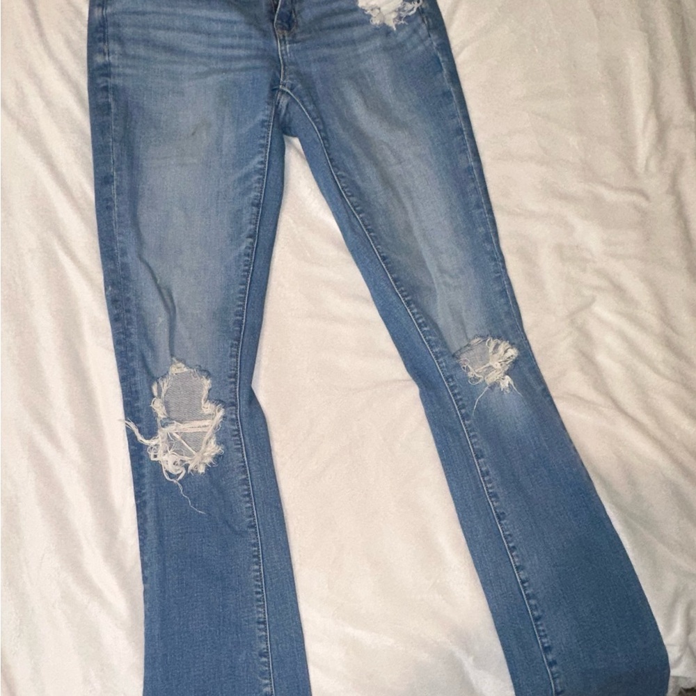 American Eagle Outfitters Blue Flare Wide Leg Jeans